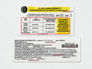 American Cargo Enclosed Trailer Data Decal Sticker VIN ID Tag Tire and Loading Information USA CUSTOM