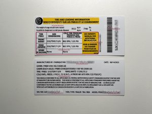 Aluminum Trailer Data Decal Sticker VIN ID Tag Tire and Loading Information Derated Downrated USA