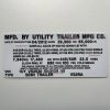 Utility Dry Van Trailer ALT Data Decal Sticker VIN ID Tag Reproduction CUSTOM