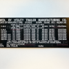 UTILITY Trailer Data Plate ID Tag Anodized Aluminum USA CUSTOM