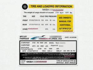 Magic Tilt Boat Trailer Data Decal Sticker ID Tag Derated Downrated USA CUSTOM