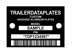 Data Plate Anodized Aluminum ID Tag USA Custom