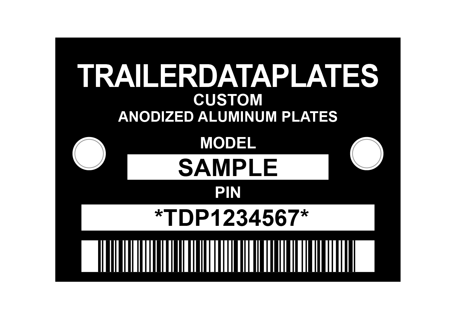 Data Plate Anodized Aluminum ID Tag USA Custom